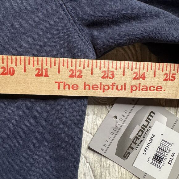 Xavier Musketeers Logo Hoodie Men’s L Blue Stadium Athletics Sewn Letters  New - Picture 10 of 12